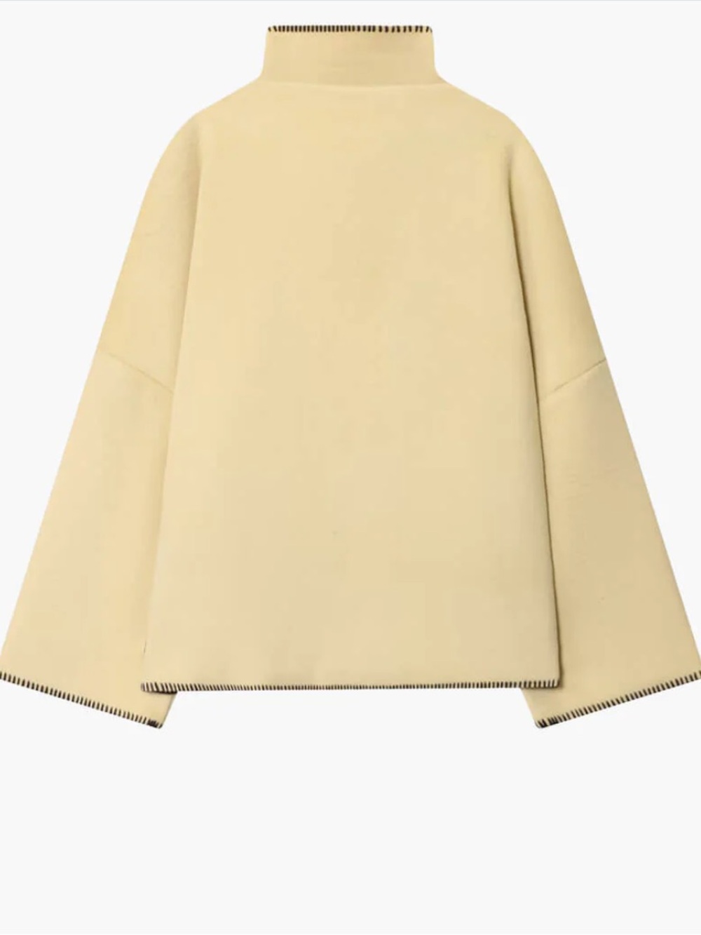Zara High-Collar Cropped Wool Blend Buttoned Jacket - Picture 3 of 7